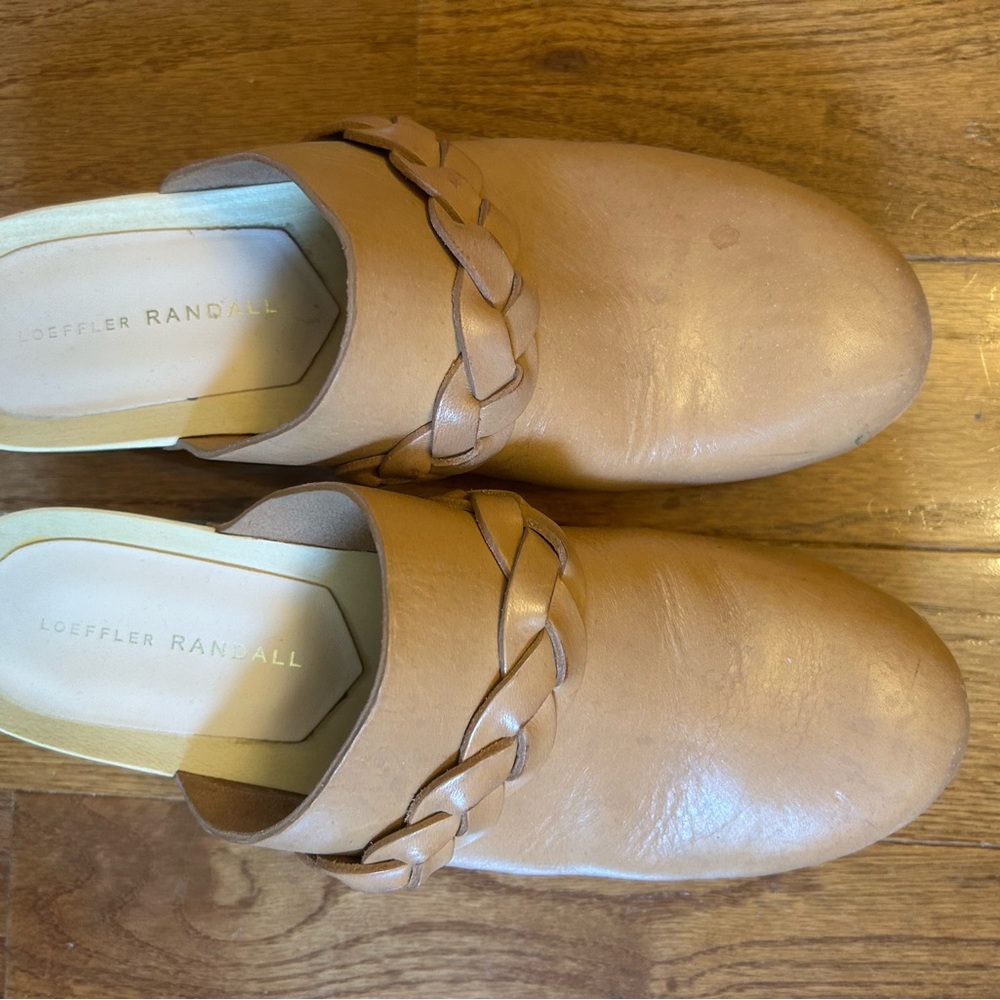 Loeffler Randall Tan Leather Clogs